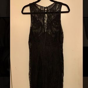 Black lace bodycon mini dress